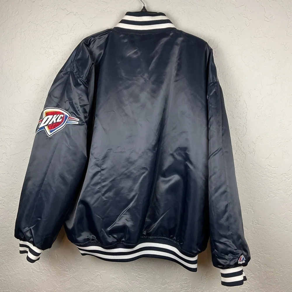 Men’s Majestic Oklahoma City Thunder NBA Satin Reversible Jacket Basketball 2XL